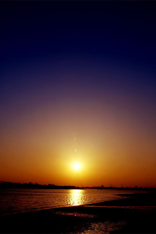 日本の旅写真_川崎の夕陽